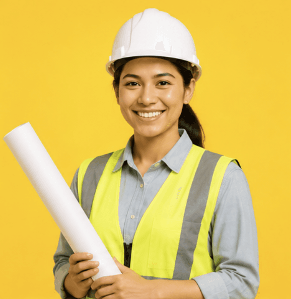 Amy Walker, Sales Manager with floor plans