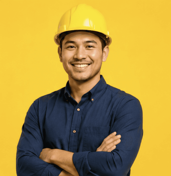 Liam Harris, Growth Strategist on concrete site